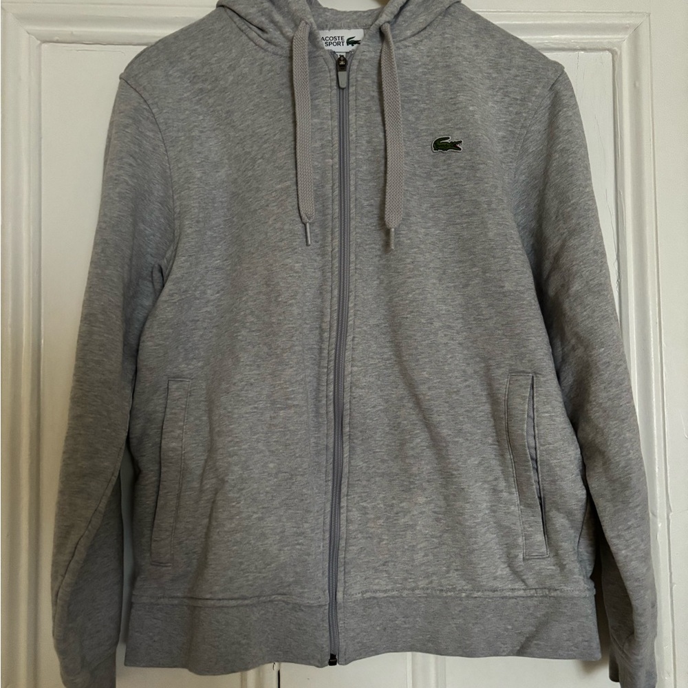 Lacoste Gray Zip-Up Hoodie